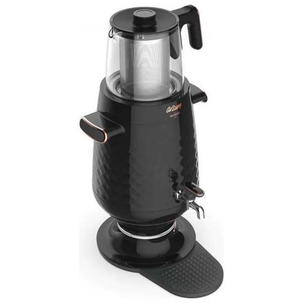 Arzum AR3083 Ehlikeyf Siyah 2200 W Cam Demlikli Semaver