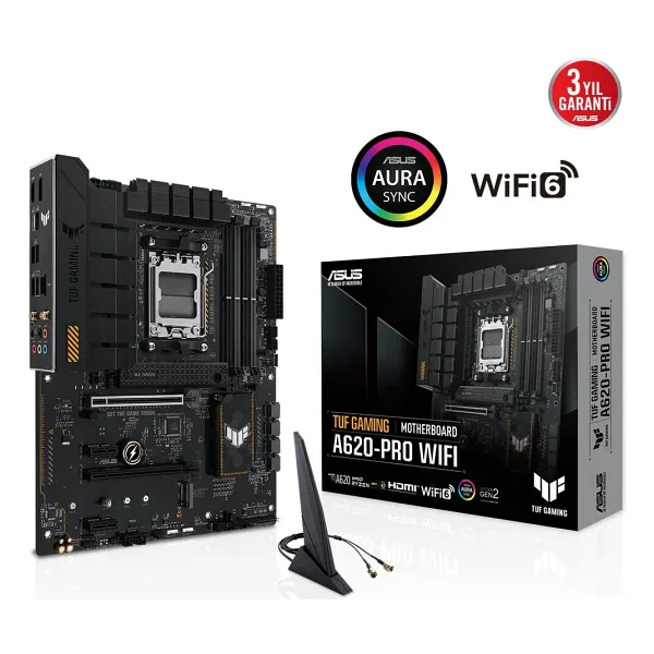 Asus TUF Gaming A620-Pro Wi-Fi 4xDDR5 2xDP/1xHDMI 2xM.2 AM5 Anakart