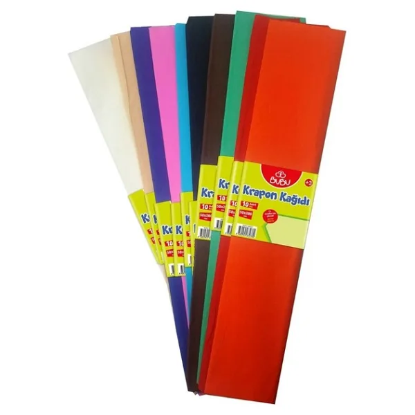 Bubu Bu-Bu Krapon Kağıdı 10 Renk Karışık 50 x 200 cm