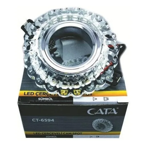 Cata CT-6594 Kristal Cam Led Çerçeveli Takım Sümbül Spot