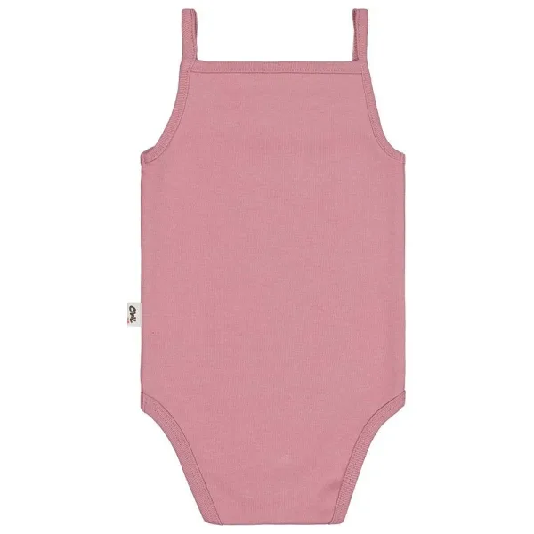 Civil Baby Penye İp Askılı Dantelli Kız Çıtçıtlı Badi - Pembe 2-3 Yaş