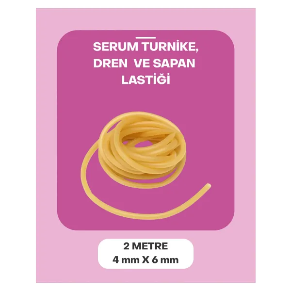 Dünya Magnet Ay Magnet 2 Metre Serum Lastiği, 4-6mm Turnike Dren Lastiği, Sapan Lastiği