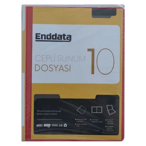 Enddata Ön Cepli Sunum Dosyası 10'lu Kırmızı 1210-2