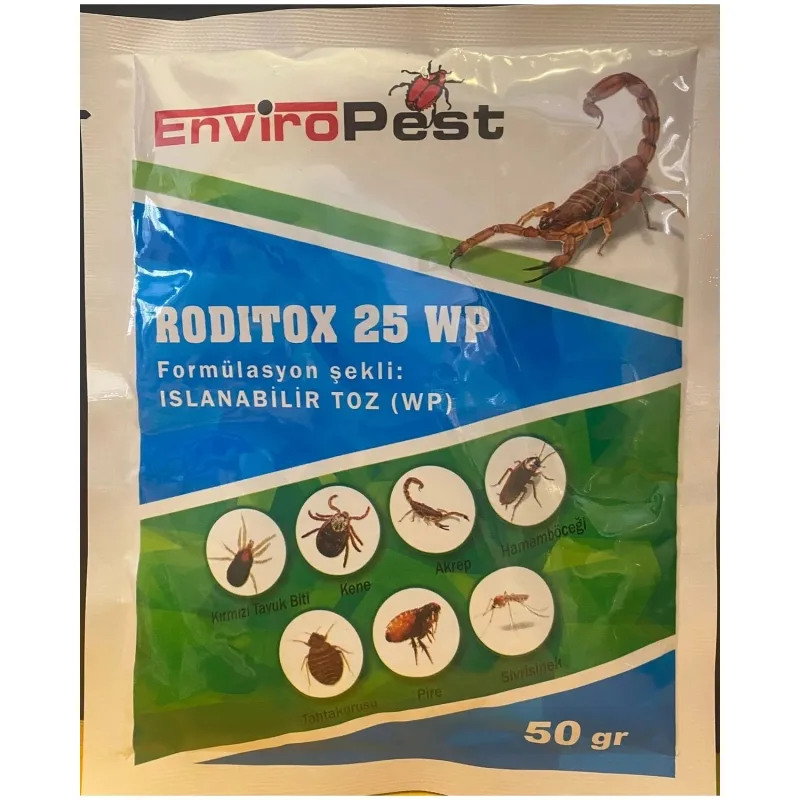 Enviropest Roditox 25 Wp Kırmızı Tavuk Biti, Kene, Akrep, Hamamböceği 50 gr