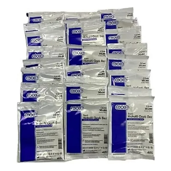 Exxe Steril Hidrofil Gazlı Bez 30x80cm 2 Parça 1'li 50 Adet