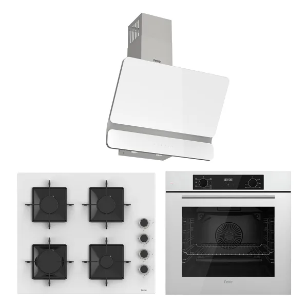Ferre Flowart Ventora Elite Beyaz 3'lü Ankastre Set ( QBL63CB-SS206-D081 )