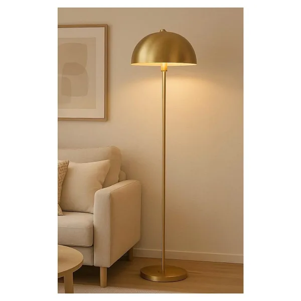 Fico Home Modern Tasarım Moritz Dekoratif Lambader Ayaklı Abajur Metal Eskitme Gold Gövde