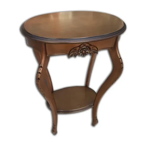 Fiskos St 17971 Ciceklik Oyma Model Kaplama Kayin Tabla Ayak Parlak Ceviz Elyapim