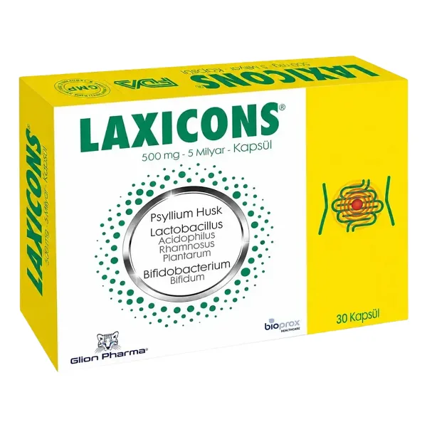 Glion Pharma Laxicons Kapsül Karnıyarık Otu ve Probiyotik İçeren Takviye Edici Gıda 30 Kapsül