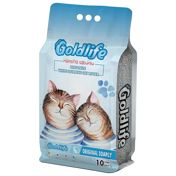 Goldlife Marsilya Sabunu Kokulu 10 lt İnce Taneli Bentonit Kedi Kumu