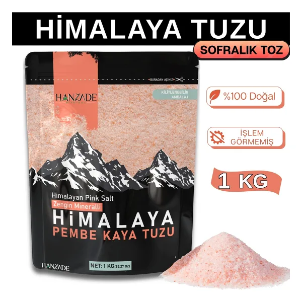 Hanzade Pembe Toz Himalaya Tuzu 1 kg