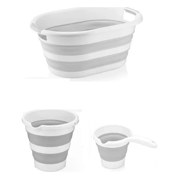Hobby Life 3' Lü Set Katlanır Akordiyon Çamaşır Sepeti, Su Kovası, Maşrapa