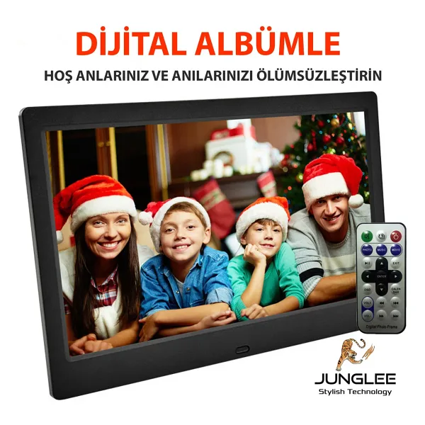 JUNGLEE Dijital Fotoğraf Çerçevesi Otomatik Slayt Gösterisine Sahip 7 Inç Lcd Usb / Sd Mp3/mp4 Çalar