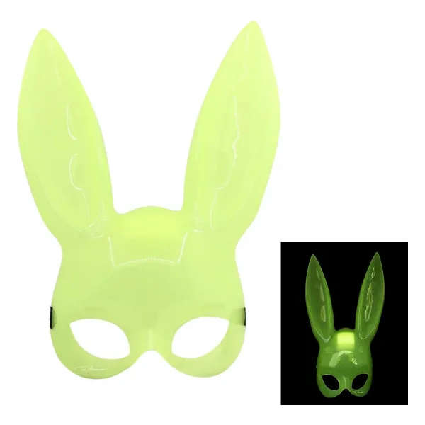 Karanlıkta Yanan Glow Floresan Tavşan Maskesi 32x22 cm