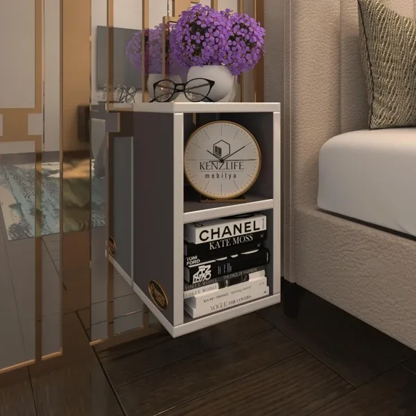 Kenzlife Lothario Askı Aparatlı Duvara Monte Gri Komodin