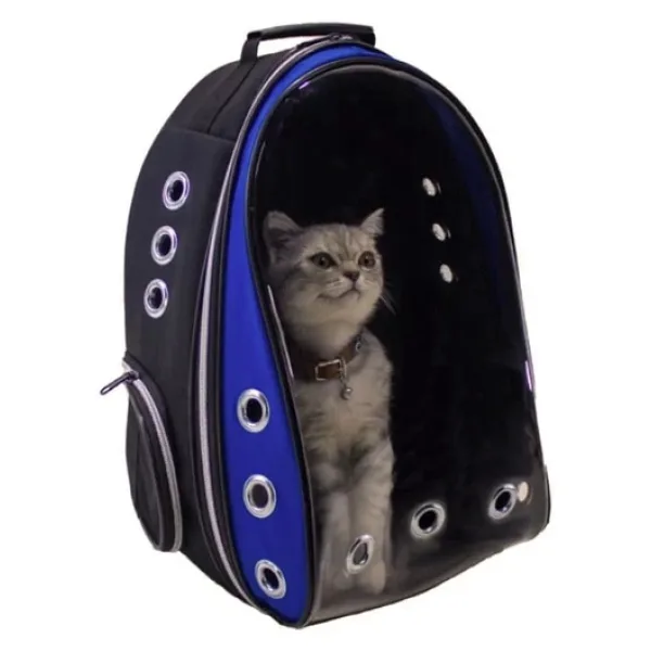 Ksburda Şeffaf Hava Kanallı Kırılmaz Cam Kedi Köpek Taşıma Seyahat Çanta 42x22x33 Cm
