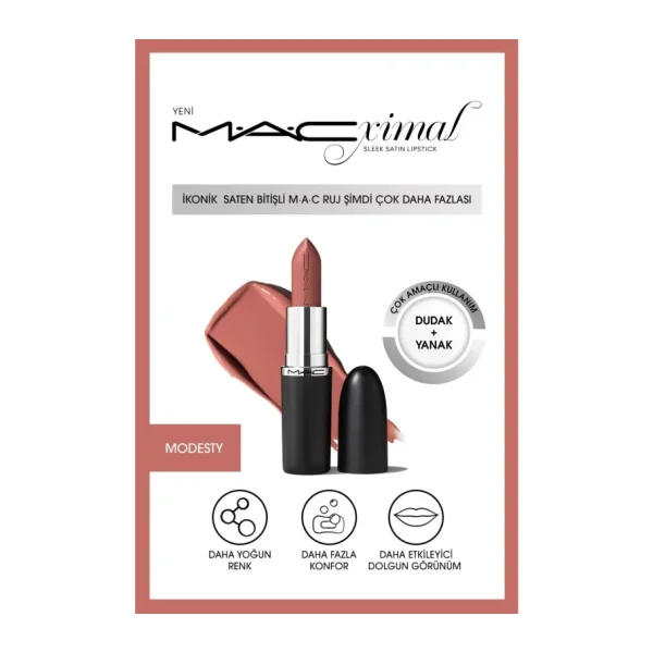 M.A.C Macximal Sleek Satin Modesty Ruj