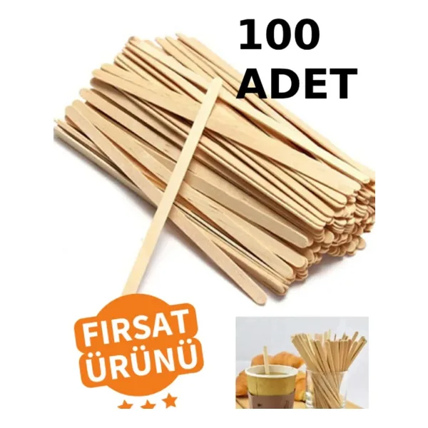 Mçb Group 100 ADET Ahşap Karıştırıcı Tahta Çay Kahve Karıştırıcı Karıştırma Çubuğu Tahta Karıştırıcı Kullan At