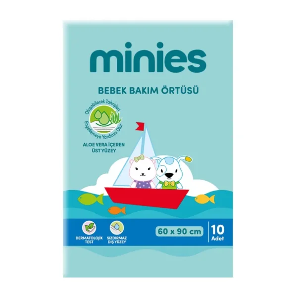 Minies 60x90 cm 10'lu Bebek Bakım Örtüsü