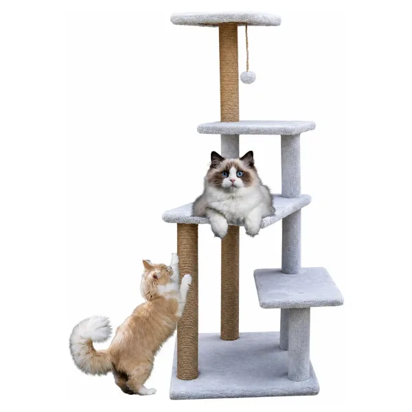 Missidea MG02 Premium Çok Katlı Uzun Boy Kedi Tırmalama Tahtası Gri