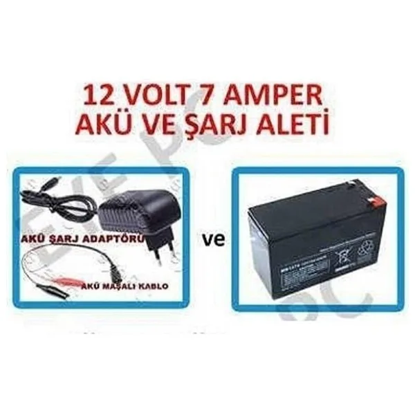 Ncpline Pilsan Uyumlu 12 V 12 Volt 7 Amper Araba Aküsü Için Akü Ve Şarj Adaptörü
