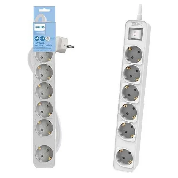 Philips CHP2164 Anahtarlı 1.5 m 6'lı Priz