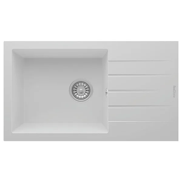 RealStone Assos P010 76 XL Tek Gözlü Beyaz Granit Eviye