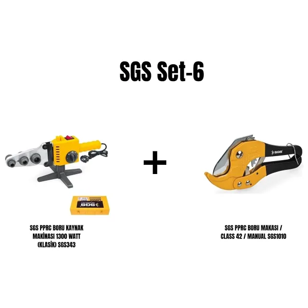 Sgs Set-6 (Sgs Pprc Boru Kaynak Makinası 1300 Watt (Klasik) Sgs343+Sgs Pprc Boru Makası / Class 42 / Manual Sgs1010)