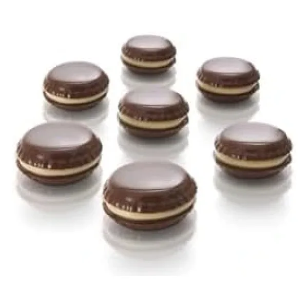 Siliko World Silikon Çikolata Kalıbı Ve Mini Makaron Silikon Kalıbı, Kahverengi
