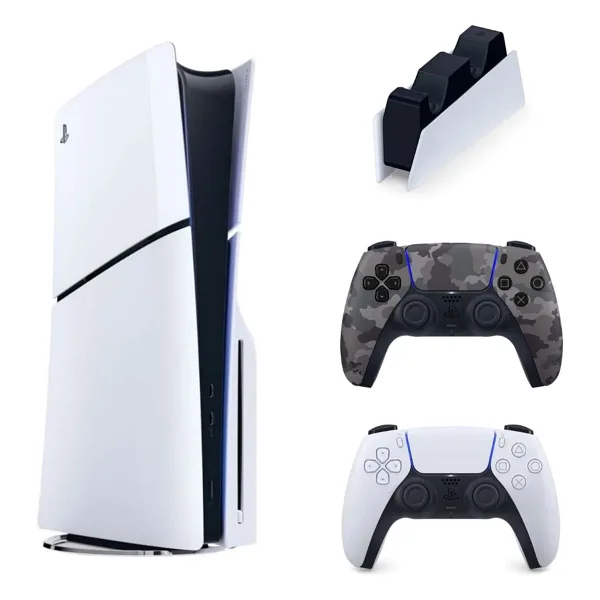 Sony Playstation 5 1 Tb Slim Cd Edition Oyun Konsolu + 2. Ps5 Kol Sterling Silver + Ps5 Şarj İstasyonu - Beyaz