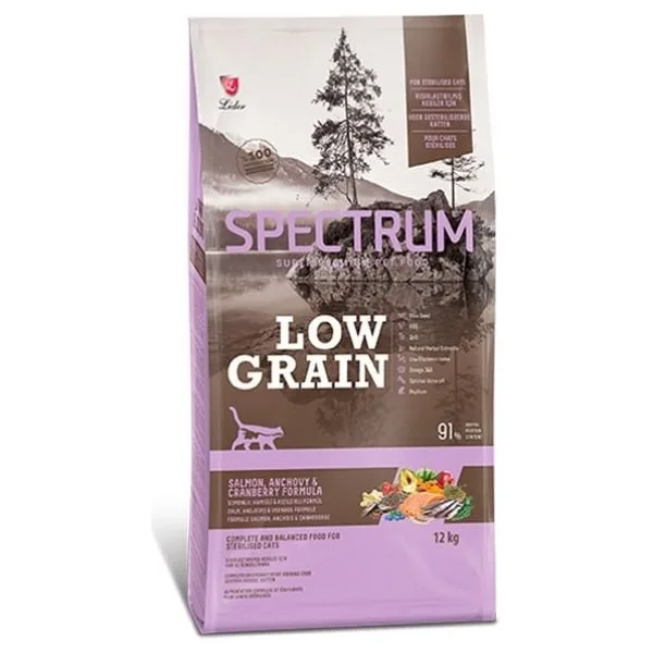 Spectrum Low Grain Somonlu ve Hamsili 12 kg Kısırlaştırılmış Yetişkin Kedi Maması
