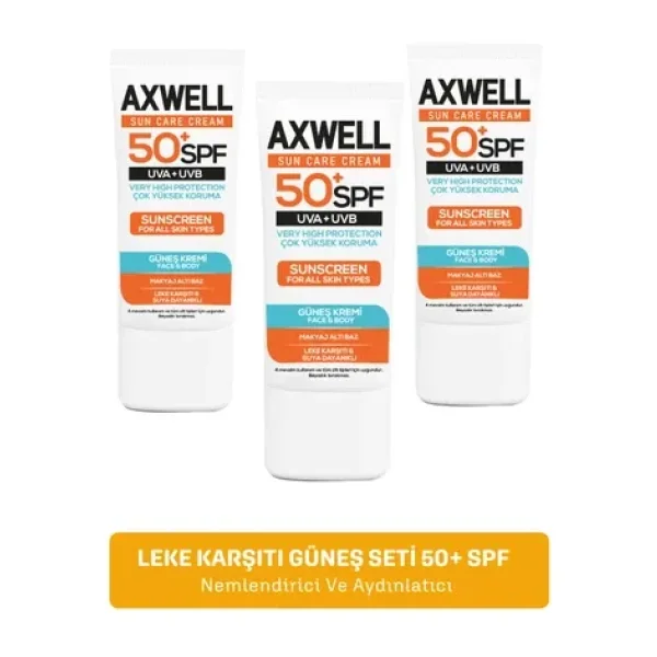 Spf 50+ 3 Lü Fırsat Seti Leke Karşıtı Nemlendirici Yüksek Koruma Güneş Kremi 50 Ml