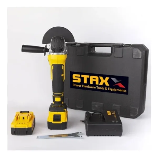 Staxx Power STX1058 Profesyonel 125 MM Kömürsüz Çift Akülü Şarjlı Taşlama Makinesi + Kesme Taşı 2 Adet