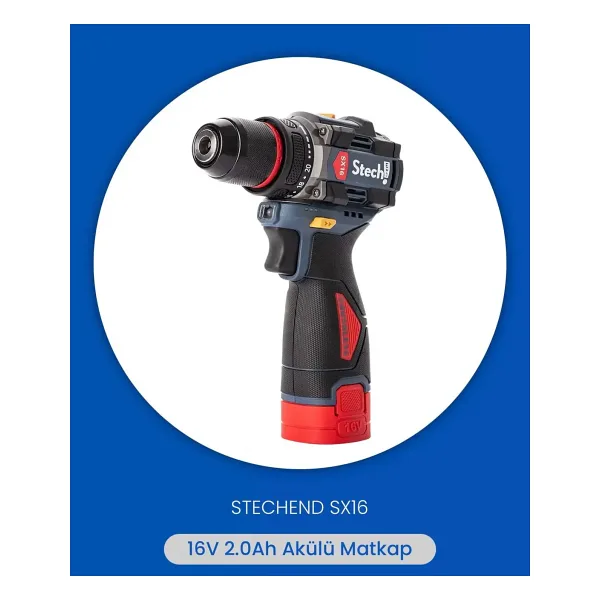 StechEnd SX16 Çift Akü 2 Ah Matkap