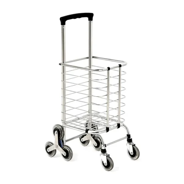 Taşınabilir Katlanabilir Alışveriş Pazar Arabası Altı Tekerlekli Metalik 30 Kg