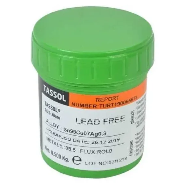 Tassol Kurşunsuz Krem Lehim 500gr (Sn99Cu07Ag0.3)