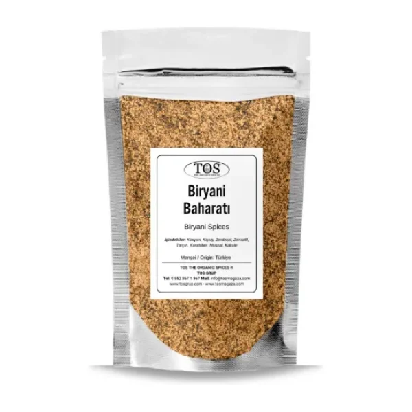 TOS The Organic Spices Biryani Büryan Baharatı 250 gr Biryani Spice - Premium Quality Baharat Karışımı