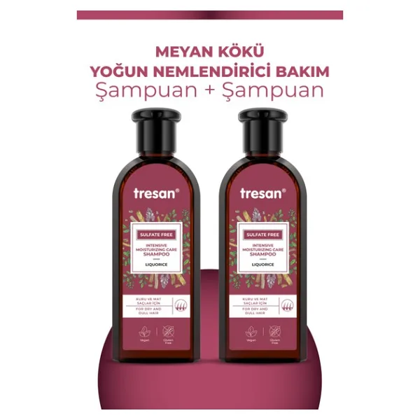 Tresan Meyan Kökü Yoğun Nemlendirici Sülfatsız Bakım Şampuanı 300 ml x2 Adet