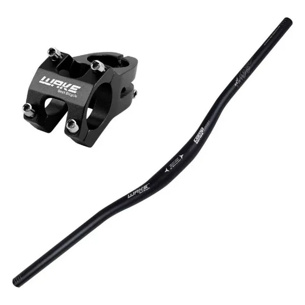 Wake Alüminyum Siyah 31.8 780mm Riser Mtb Gidonu + Gidon Boğazı Seti