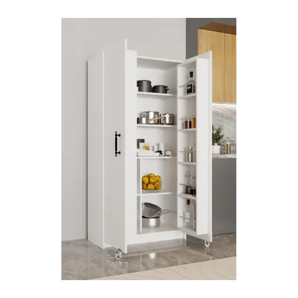 Aeka AE-3020 Irmak Atlantik Çam/antrasit 4 Kapaklı Çok Amaçlı Dolap 3 Çekmeceli Raflı Mutfak Kiler Banyo 195X63X35 Çok Amaçlı Dolap - Atlantik Çam - Antrasit