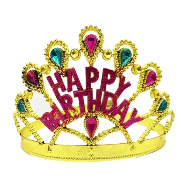 Altın Renk Happy Birthday Doğum Günü Tacı
