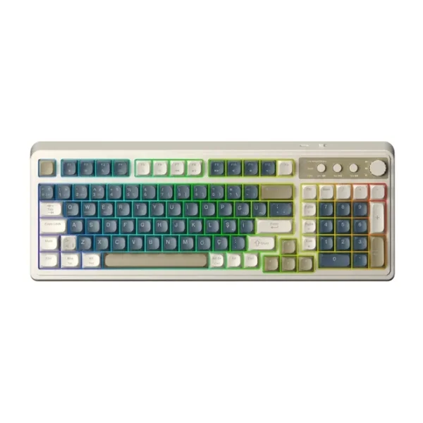 Aula S99 Retro RGB Gaming 3 Modlu Bluetooth/2.4GHz/USB-C Kablosuz Makrolu Türkçe Q Klavye Lacivert