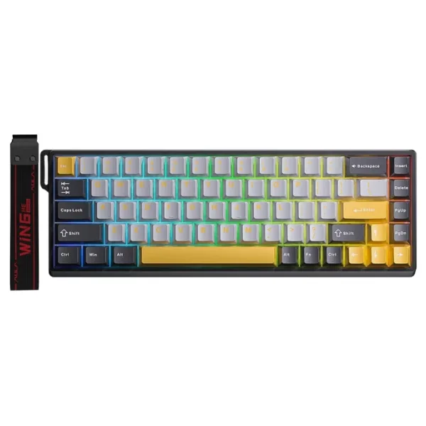 Aula WIN68 HE Max Sarı RGB %65 TKL Wing Chun Magnetic Switch Kablolu Mekanik Oyuncu Klavyesi
