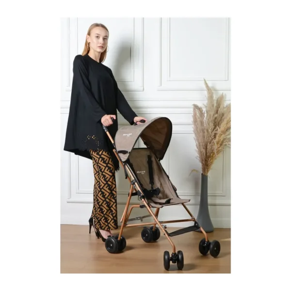 Baston Bebek Arabası Gold-kahve