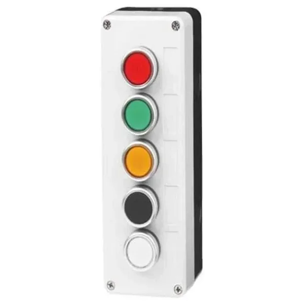 Beşli Push Buton Kutusu - Kırmızı / Yeşil / Sarı / Mavi / Beyaz