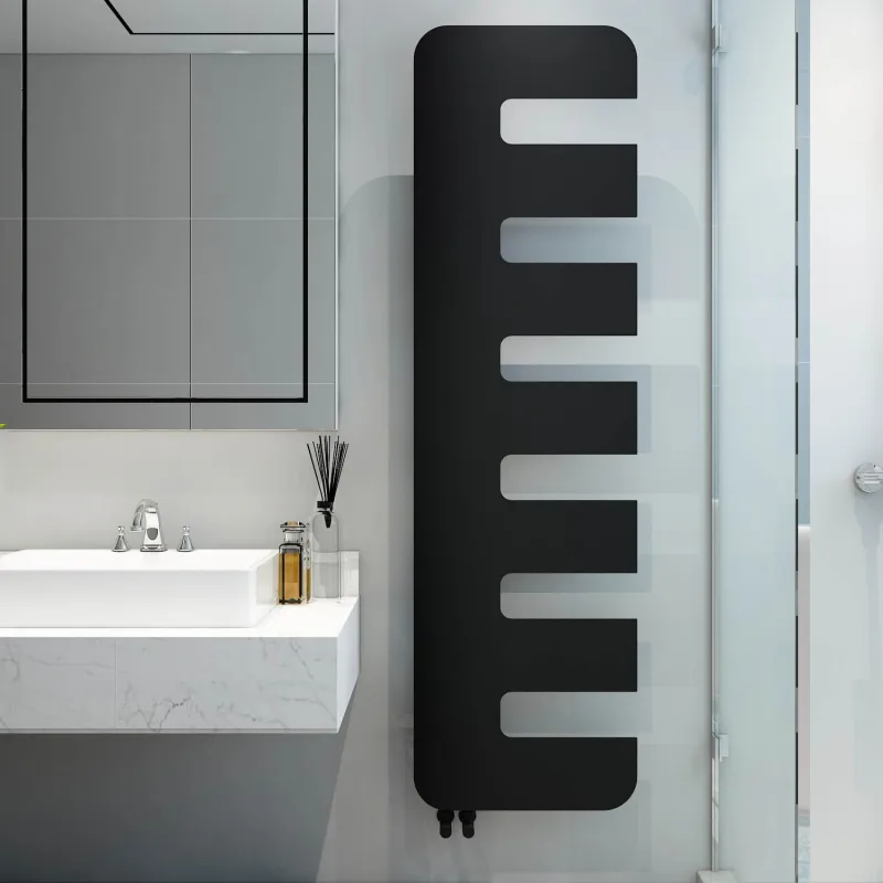Carisa Rex Dikey İnce Tasarım Çelik Radyatör Modern Tasarım Siyah 172x49 Cm
