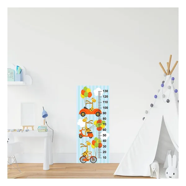 Çocuk Odası Bebek Odası Boy Ölçer Boy Cetveli Sticker Araç Zürafa