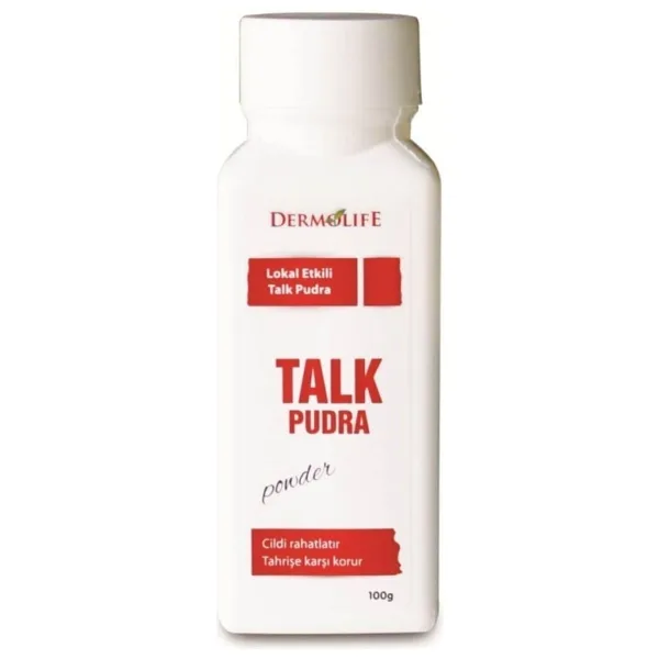 Dermolife Pudra 100 gr - Talc - Tüm Cilt Tipleri - Poresi Daraltır ve Yağ Üretimini Azaltır