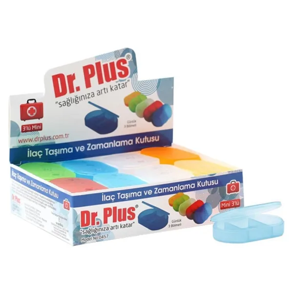 Dr Plus Mini 3'Lü Günlük İlaç Taşıma Kutusu Tek Adet - Kırmızı