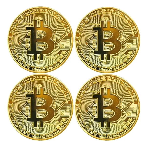 Güncelçarşı Bitcoin Madeni Hatıra Parası, Btc Altın Rengi Hediye Sikke Para, Kutulu Koleksiyon - Çok Renkli